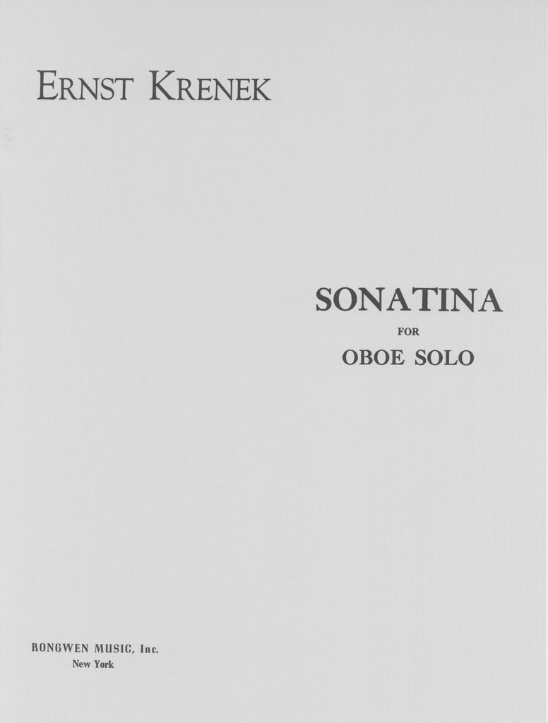 Krenek, Ernst % Sonatina (1958) - SOLO OB