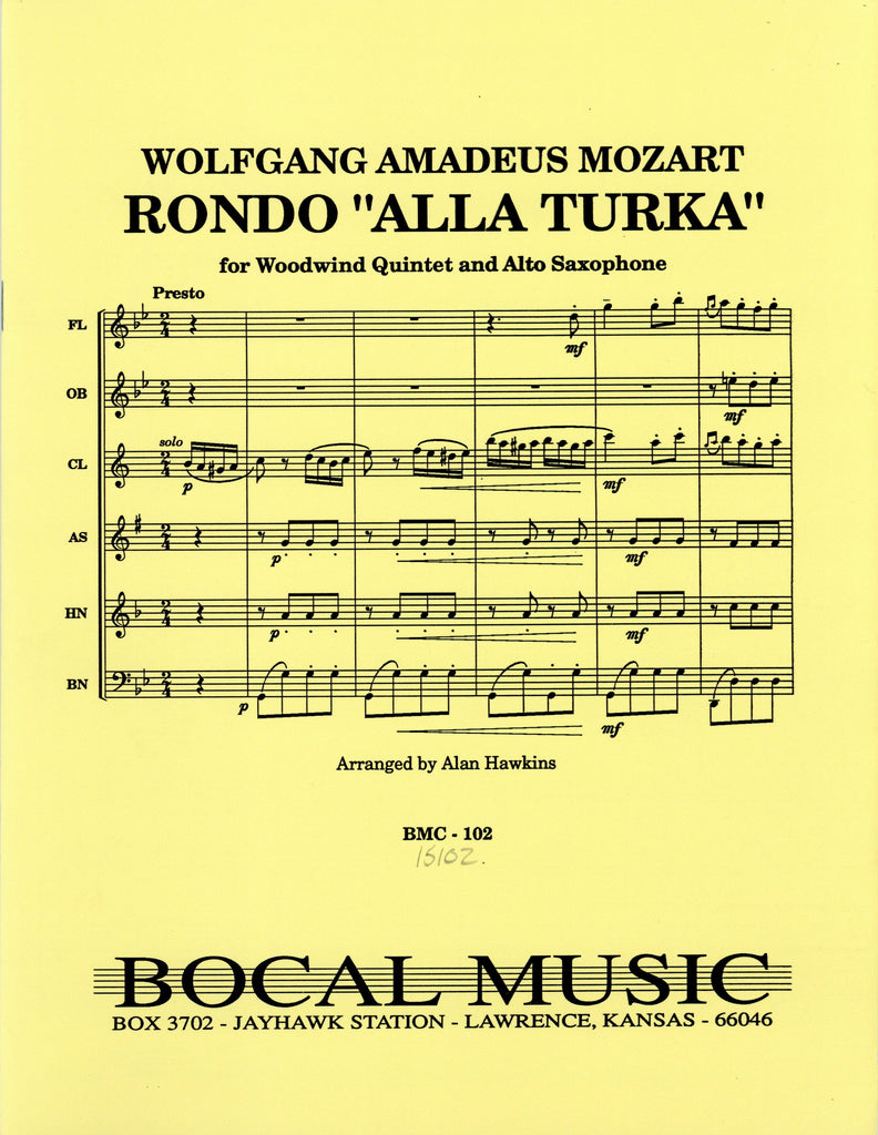 Mozart, Wolfgang Amadeus % Rondo Alla Turka (score & parts) - WW5+ASAX