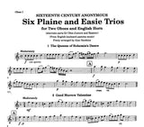 Anonymous % Six Plaine & Easie Trios (Score & Parts)-2OB/EH or OB/EH/BSN