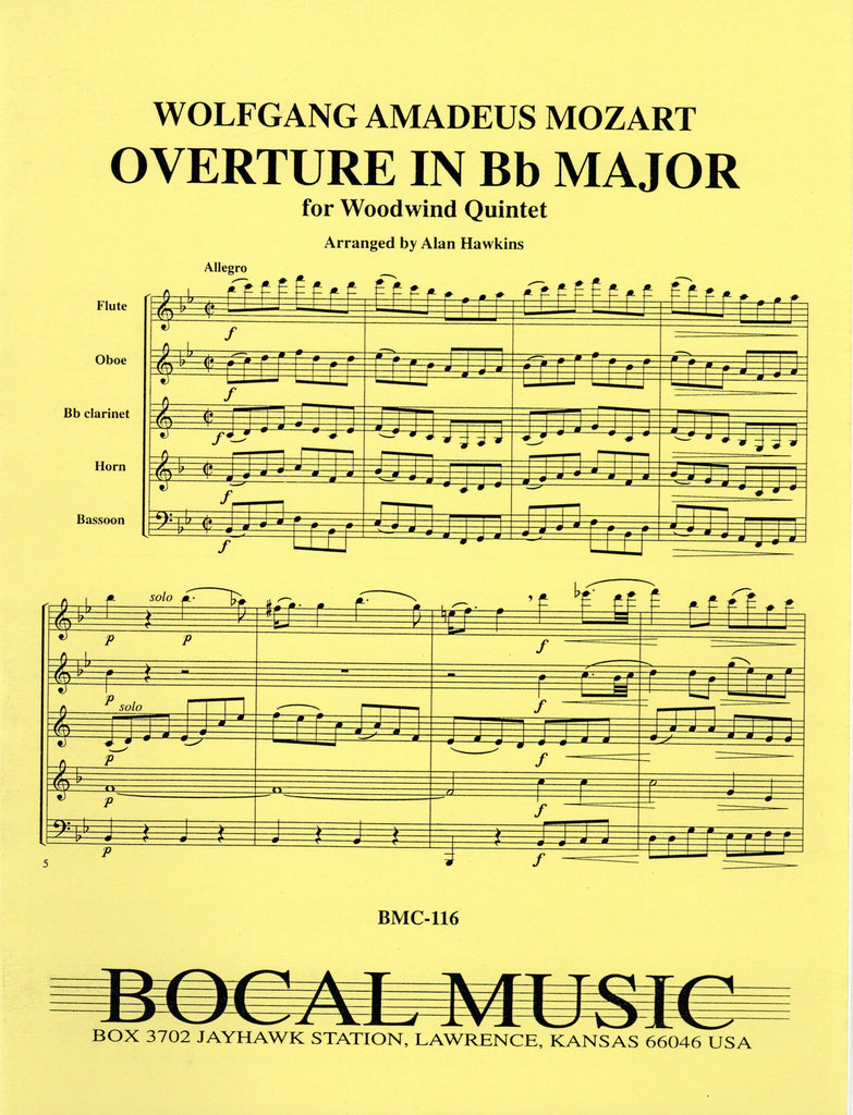 Mozart, Wolfgang Amadeus % Overture in Bb Major K247 (Score & Parts)-WW5