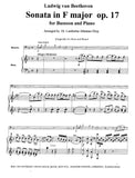 Beethoven, Ludwig van % Sonata in F Major, op. 17 - BSN/PN