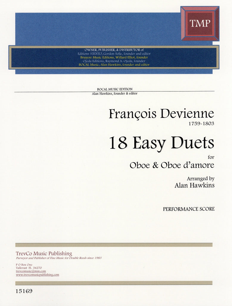 Devienne, François % 18 Easy Duets (Performance Score)-OB/OBd'Amore