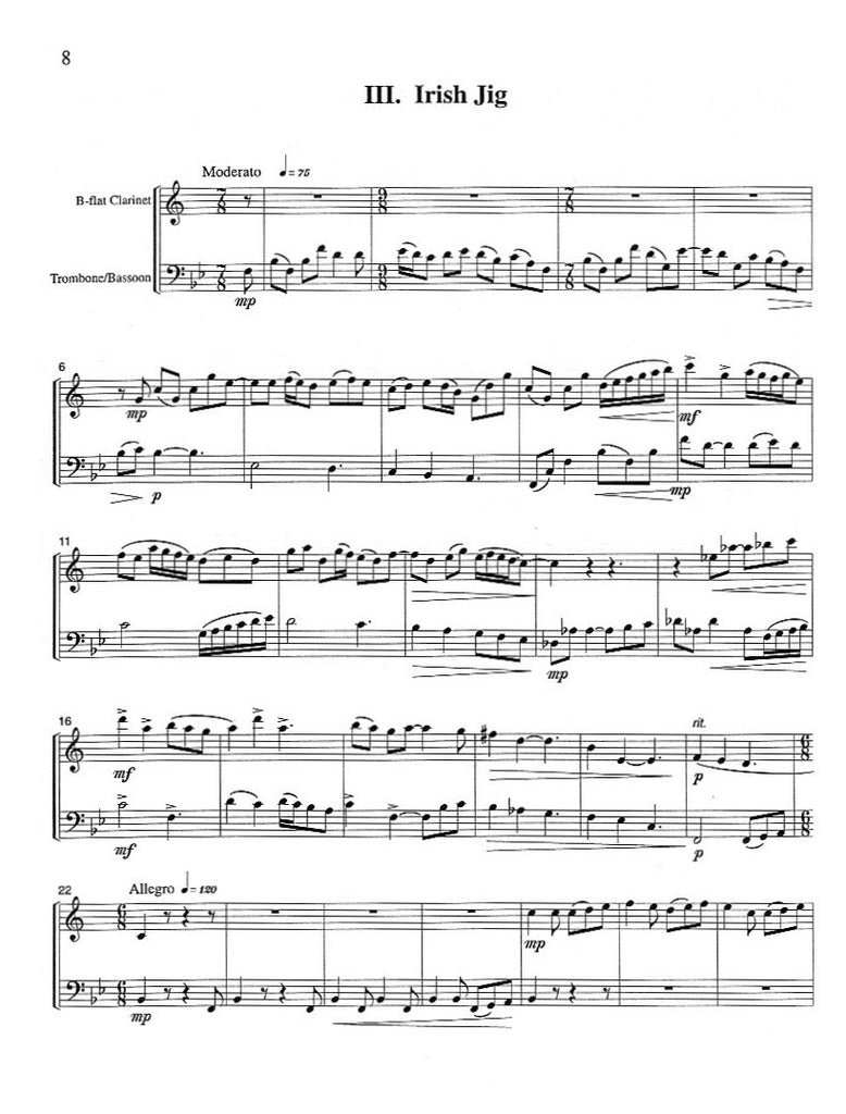 Three Dances (score & parts) - CL/BSN(TBN) - Trevco Music