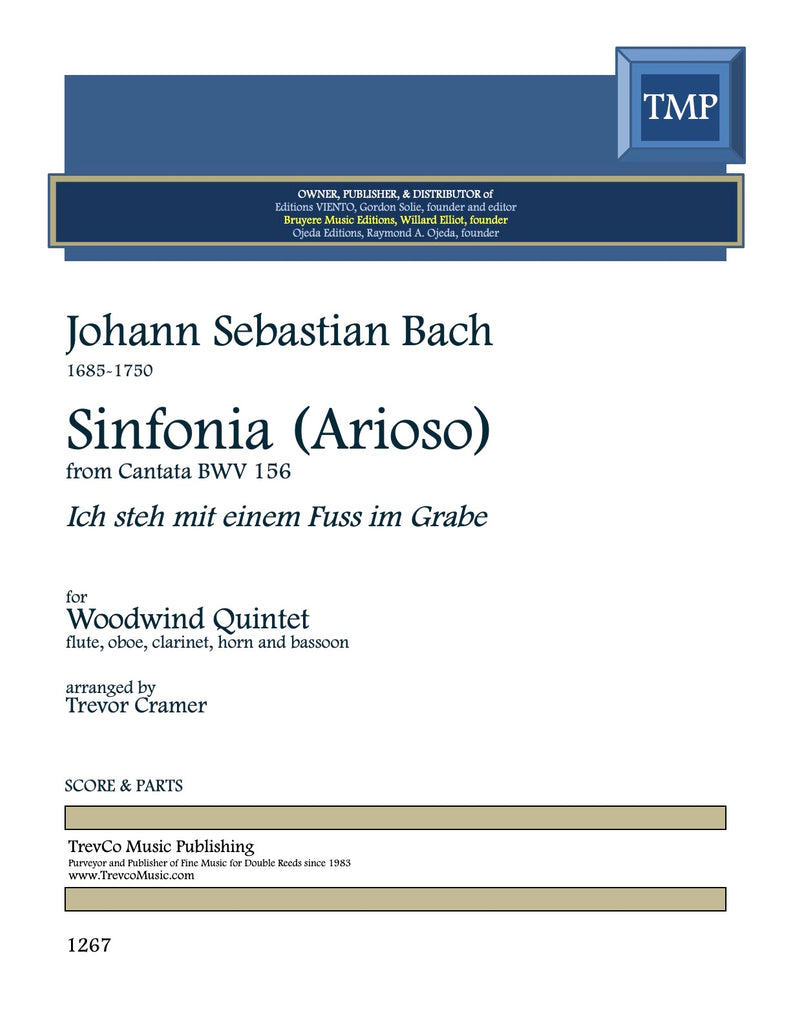 Bach, J.S. % Sinfonia (Arioso) BWV 156 (score & parts) - WW5