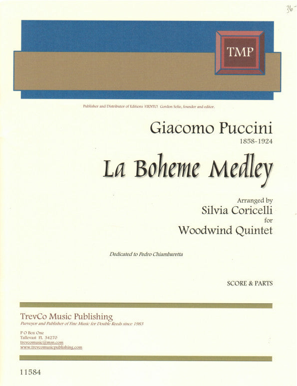 Puccini, Giacomo % La Boheme Medley (score & parts) - WW5