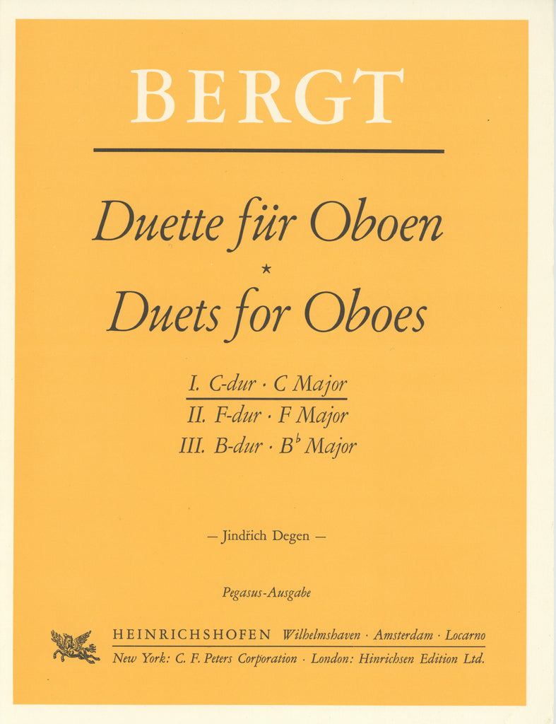 Bergt, August % Duet #1 in C Major for Two Oboes (Performance Score)-2OB