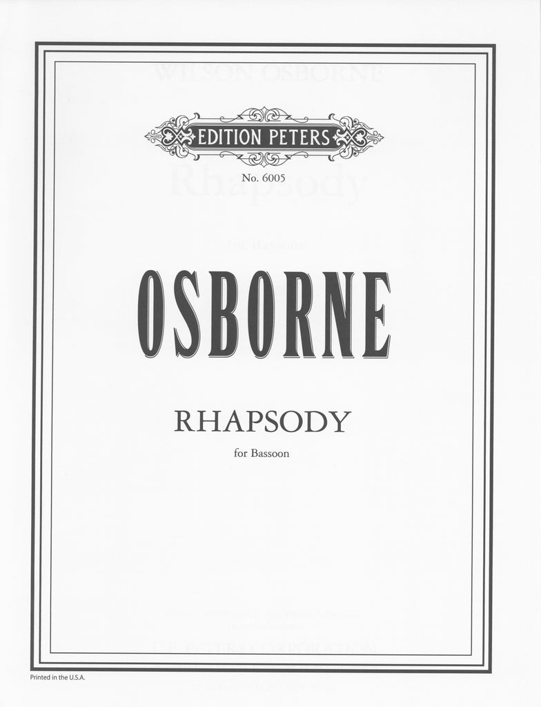 Osborne, Willson % Rhapsody - SOLO BSN
