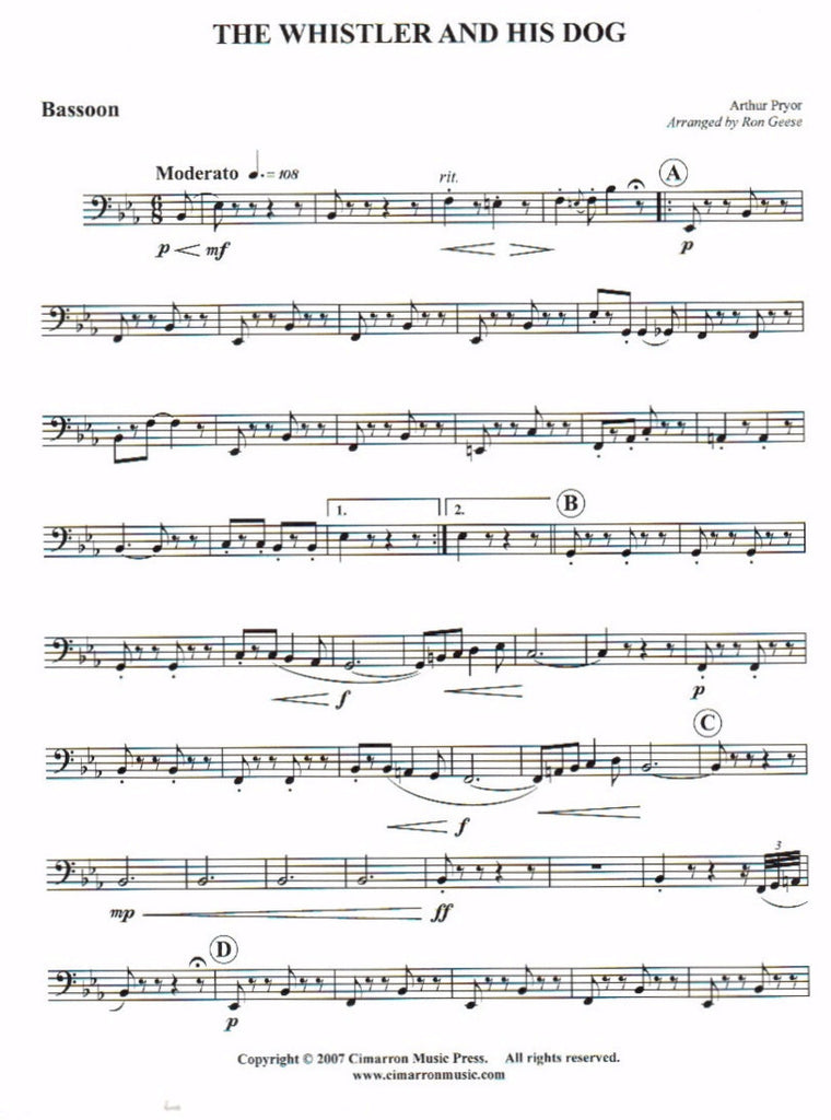 The Whistler and His Dog (Score & Parts)-WW5 - Trevco Music The Whistler and His Dog (Score & Parts)-WW5 - Trevco Music
