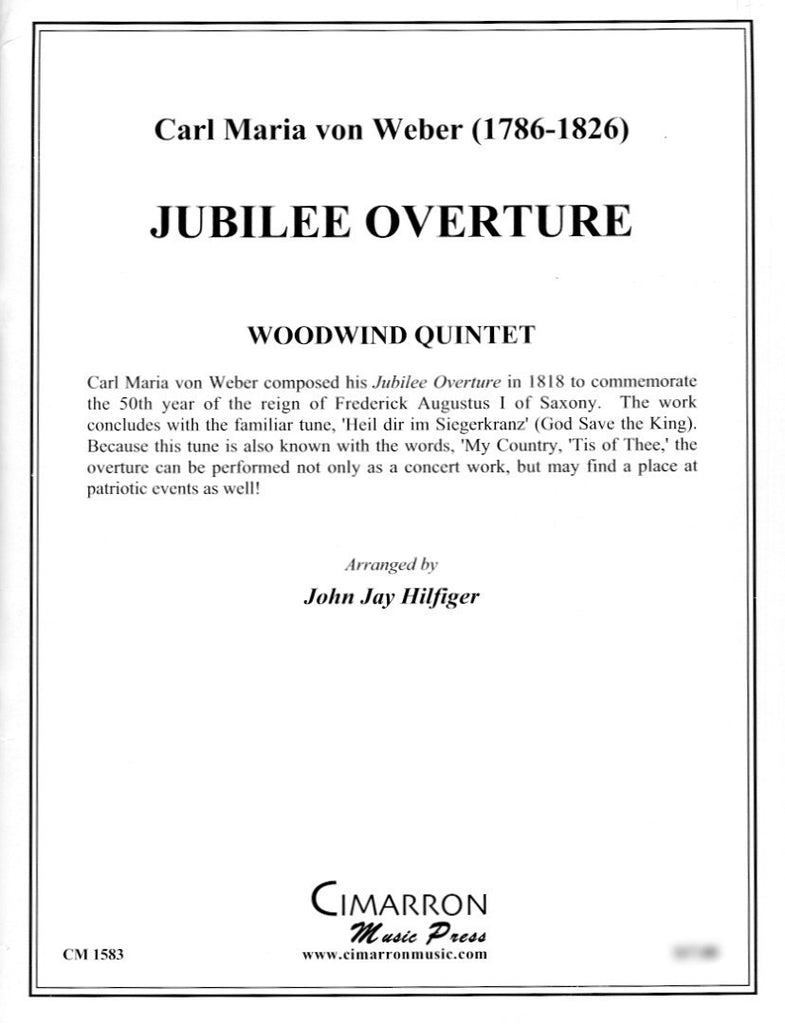 Jubilee Overture (Score & Parts)-WW5 - Trevco Music