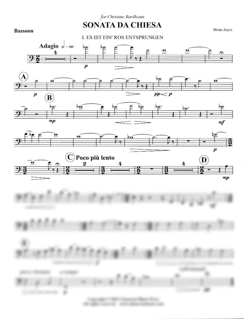 Sonata da ChiesaFL/OB/CL/BSN/HPSCHD Trevco Music