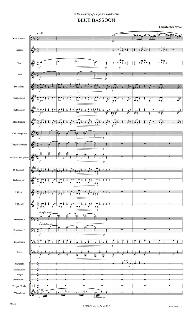 Weait, Christopher % Blue Bassoon (score & set) - BSN/BAND