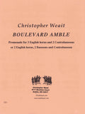 Weait, Christopher % Boulevard Amble (score & parts) - 3EH/2CBSN or 2EH/2BSN/CBSN