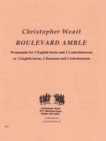 Weait, Christopher % Boulevard Amble (Score & Parts)-3EH/2CBSN or 2EH/2BSN/CBSN