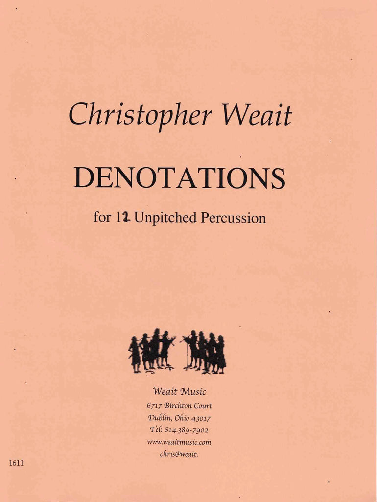 Weait, Christopher % Denotations for Unpitched Percussion (Score & Parts)-12PERC