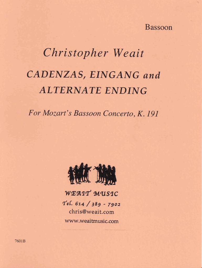 Mozart, Wolfgang Amadeus % Concerto in Bb Major, K191, Cadenzas (Weait) - BSN