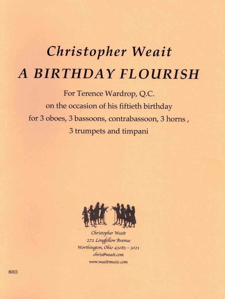 Weait, Christopher % A Birthday Flourish (Score & Parts)-CHAMBER WINDS