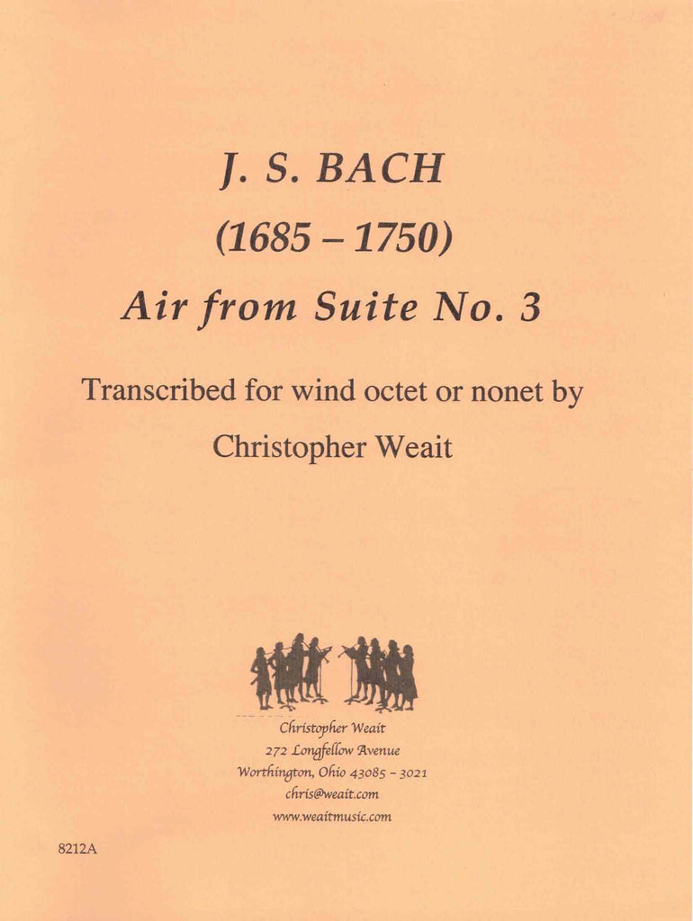 Bach, J.S. % Air from Suite #3 in D Major (score & parts) - WW8 with optional CBSN