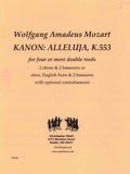 Mozart, Wolfgang Amadeus % Canon: Alleluia, K553 (score & parts) - DR CHOIR