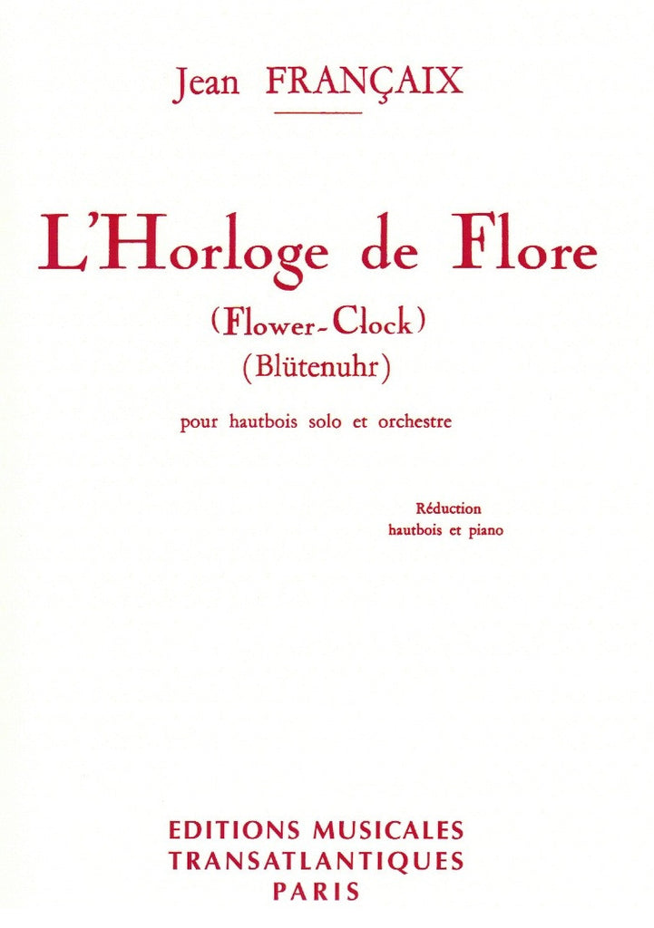 L'Horloge de Flore (Flower-Clock) - OB/PN - Trevco Music