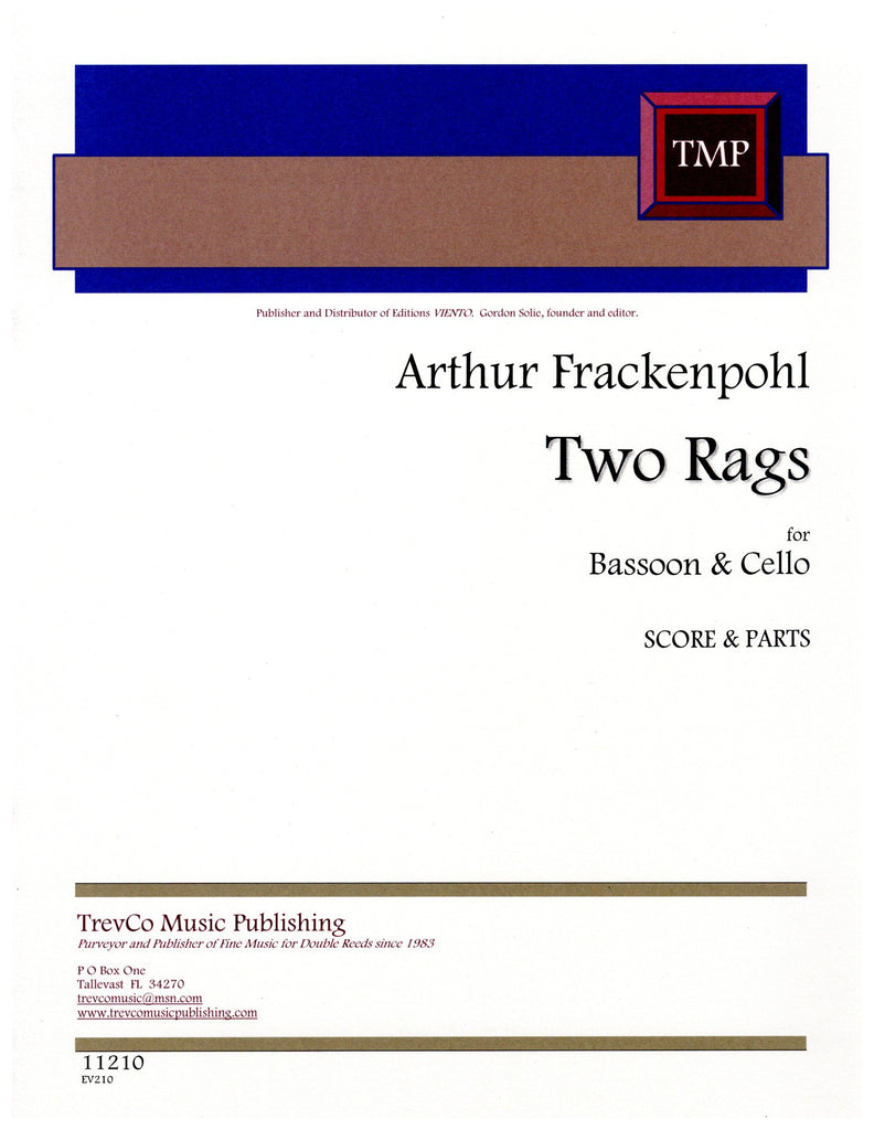 Frackenpohl, Arthur % Two Rags (score & parts) - BSN/CELLO