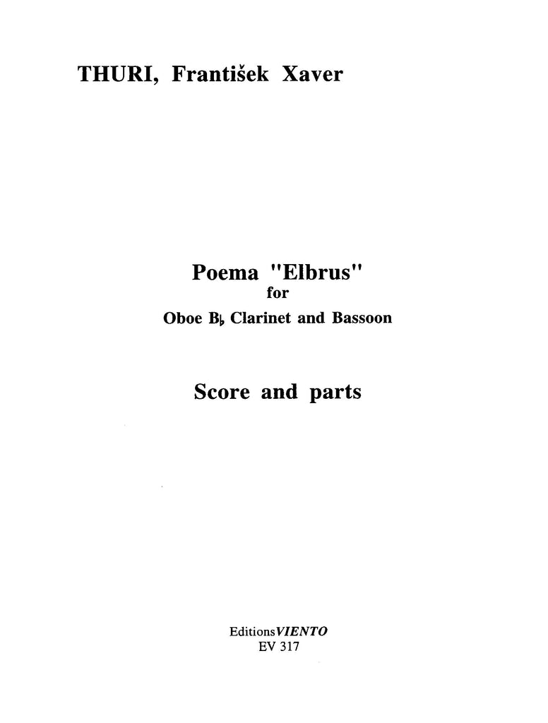 Thuri, Frantisek Xavier % Poema Elbrus (score & parts) - OB/CL/BSN