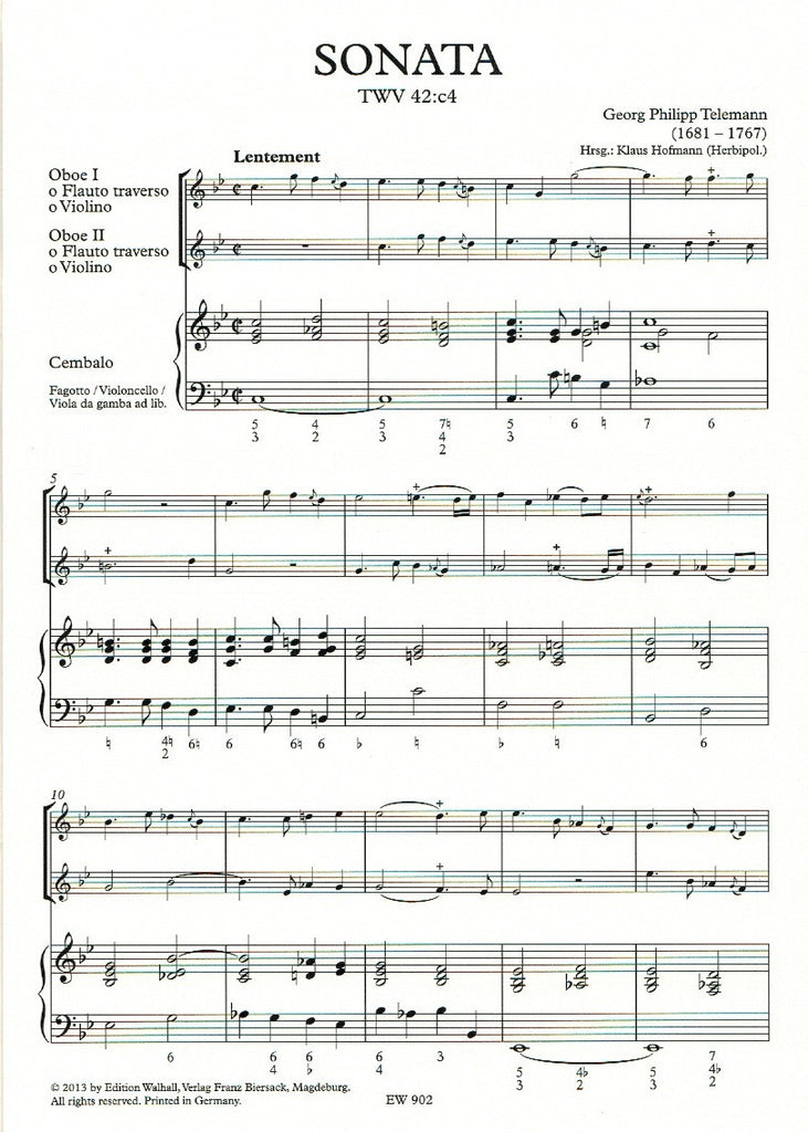 Trio Sonata in c minor, TWV 42:c4 - 2OB/BSN/ - Trevco Music Trio Sonata in c minor, TWV 42:c4 - 2OB/BSN/ - Trevco Music