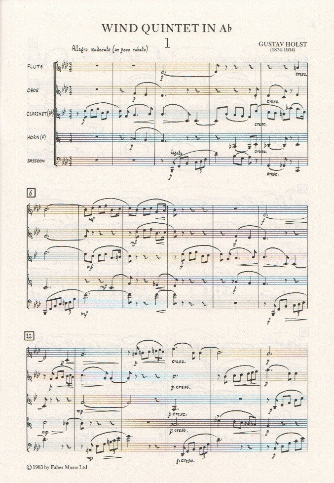 Wind Quintet in Ab Major op. 14 score only WW5 Trevco Music