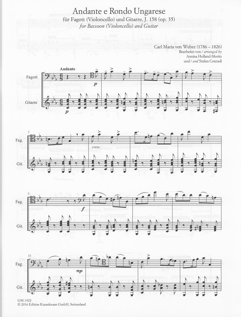 Andante e Rondo Ongarese op. 35 score part Trevco Music