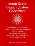 Reicha, Anton % Grand Quatuor Concertante in Eb Major, op. 104 - FL/BSN/CEL/PN
