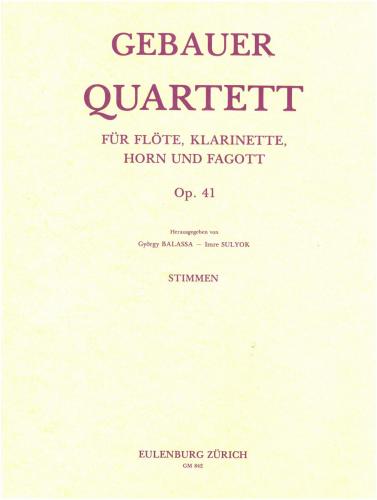 Gebauer, François René % Quartet, op. 41 (parts only) - FL/CL/HN/BSN