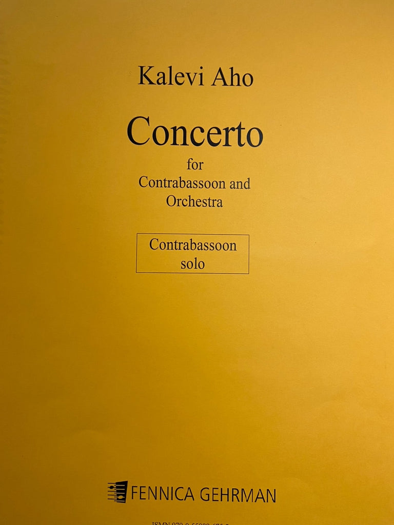 Aho, Kalevi % Concerto (solo part only) - CBSN/ORCH