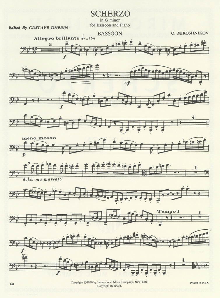 Scherzo in g minor Dherin BSN PN Trevco Music