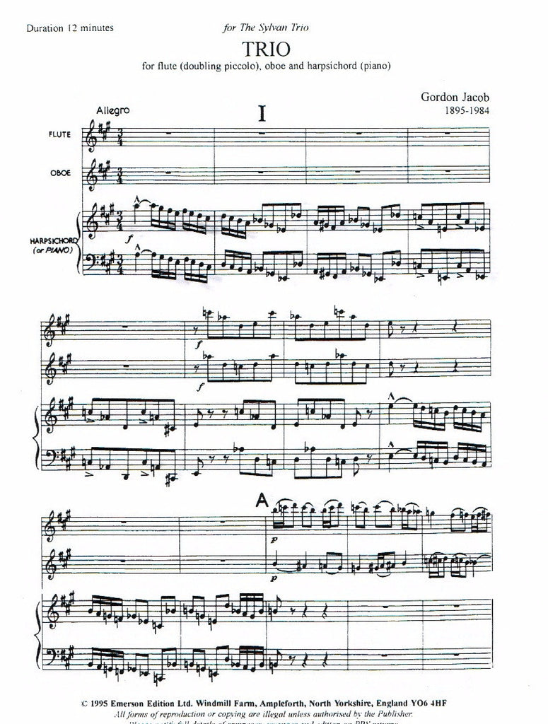 Trio - FL/OB/PN or HARPSICHORD - Trevco Music Trio - FL/OB/PN or HARPSICHORD - Trevco Music