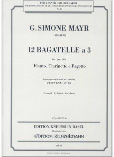 Mayr, Giovanni Simone % 12 Bagatelles (parts only) - FL/CL/BSN