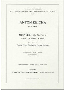 Reicha, Anton % Quintet in A Major Op 99 #3 (Parts Only)-WW5