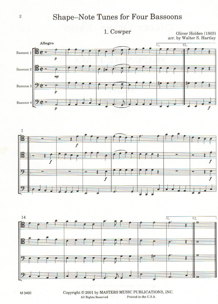 Shape Note System Shape-Note Tunes (score & parts) - 4BSN - Trevco Music