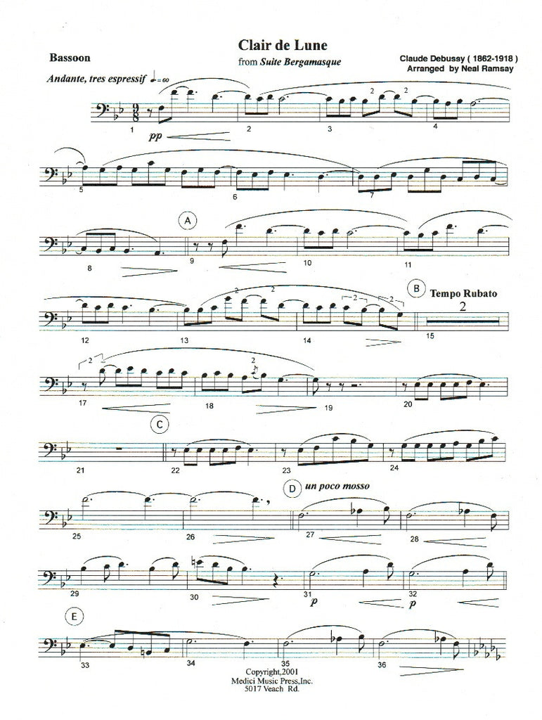 Clair de Lune - BSN/PN - Trevco Music Clair de Lune - BSN/PN - Trevco Music