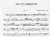 Mozart, Wolfgang Amadeus % Divertimenti #4 & #5 in Bb Major K229 (K439) (Parts Only)-2CL/BSN
