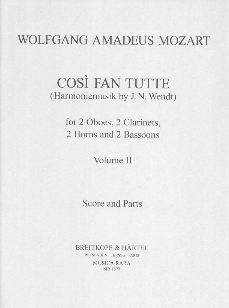 Mozart, Wolfgang Amadeus % Cosi Fan Tutte V2 (Score & Parts)-WW8