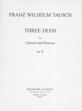 Tausch, Franz Wilhelm % Three Duos, op. 21 (parts only) - CL/BSN