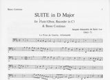 Saint-Luc, Jacques Alexandre de % Suite in D Major-OB/PN (Basso Continuo)