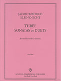 Kleinknecht, Jacob Friedrich % Three Sonatas or Duets (parts only) - 2BSN or 2CEL