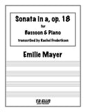 Mayer, Emilie % Sonata in a, op.18 - BSN/PN