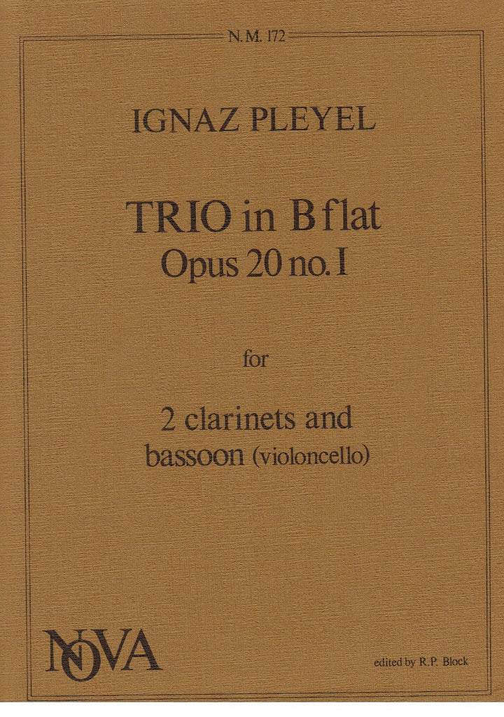 Pleyel, Ignaz % Trio in Bb Major, op. 20, #1 (parts only) - 2CL/BSN