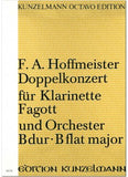 Hoffmeister, Franz Anton % Double Concerto in Bb Major (score & set) - CL/BSN/ORCH