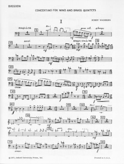 Concertino (score & parts) - WW5 & BR5 - Trevco Music
