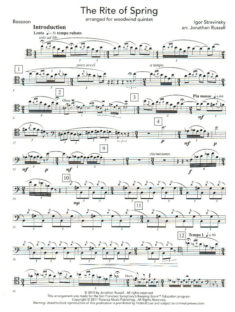 Bassoon rite of spring deals