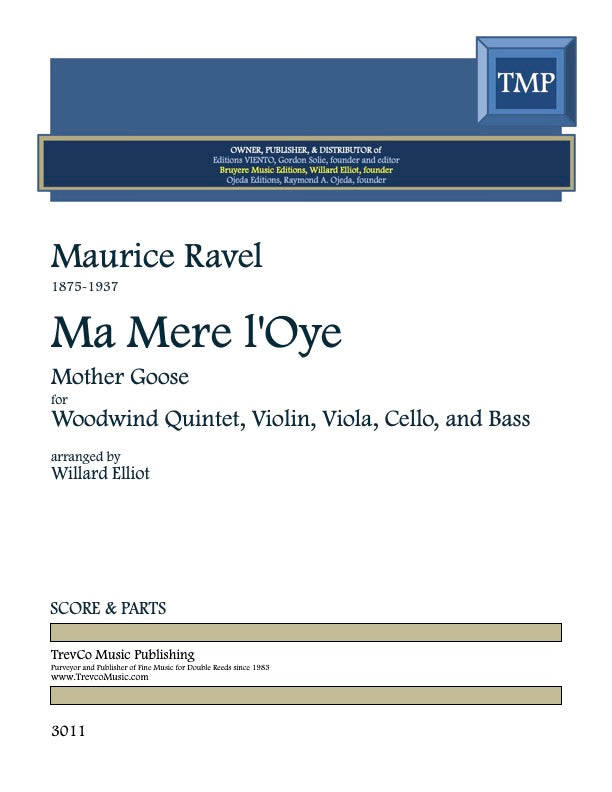 Ravel, Maurice % Ma Mere L'Oye (Mother Goose) (score & parts) - WW5/4STG
