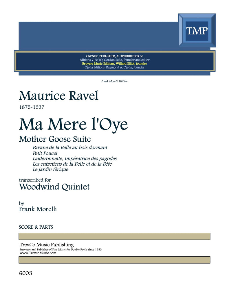 Ravel, Maurice % Ma Mere l'Oye (Mother Goose) (score & parts) - WW5