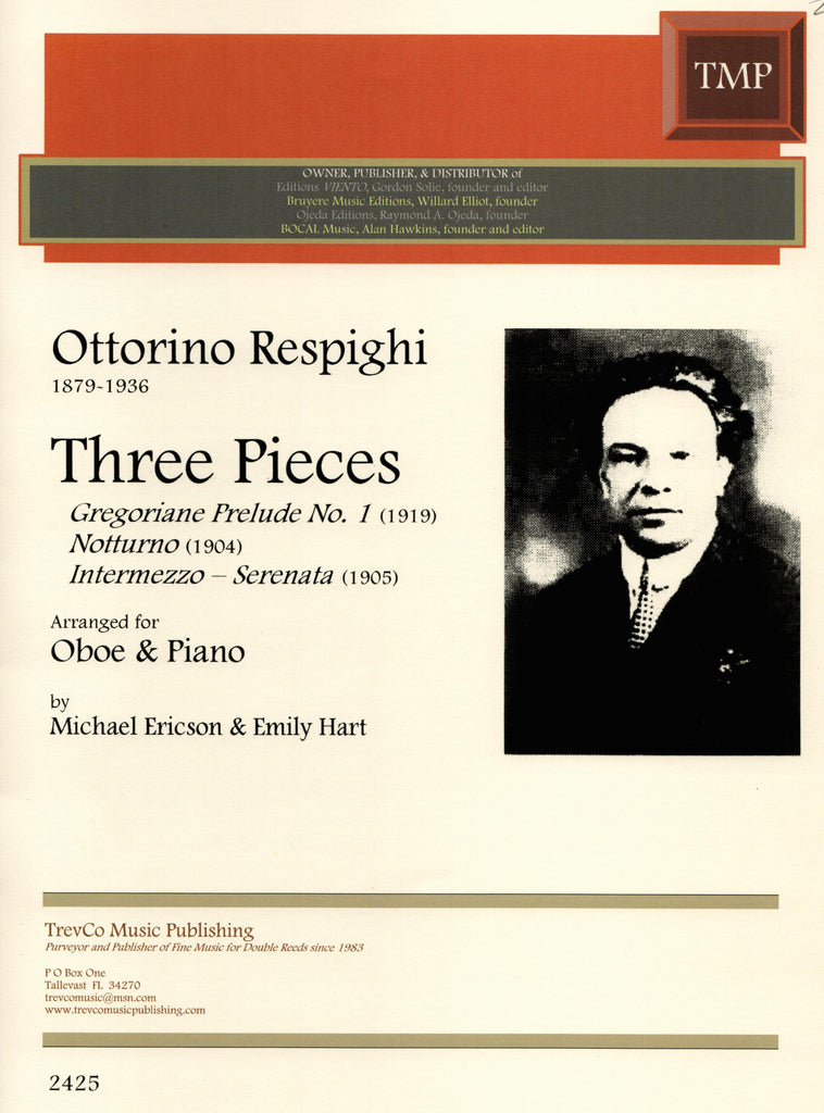 Respighi, Ottorino % Three Pieces (Ericson/Hart) - OB/PN